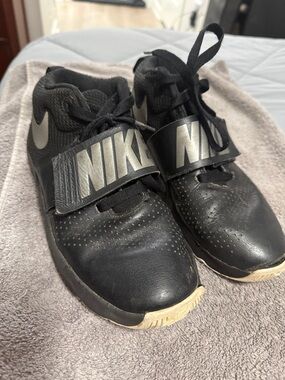 Nike Kids Black Sneakers with Silver Swoosh